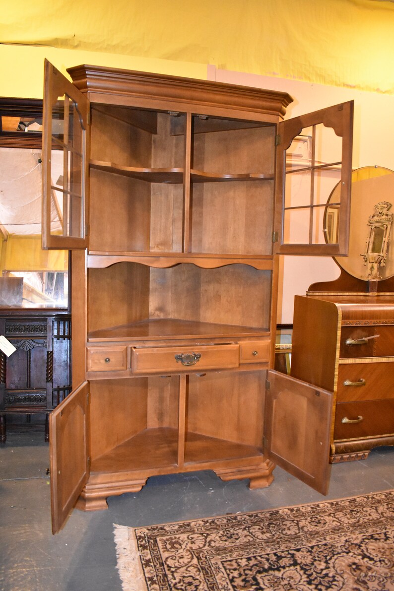 Vintage Furniture Solid Maple Temple Stewart Corner Etsy