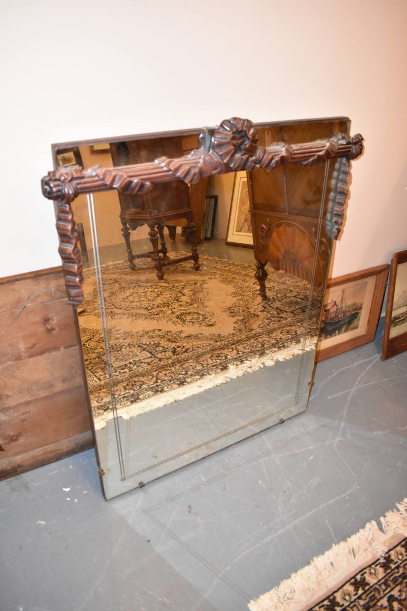 Large Etched Wall Mirror By Williamsport Furniture Co With Etsy