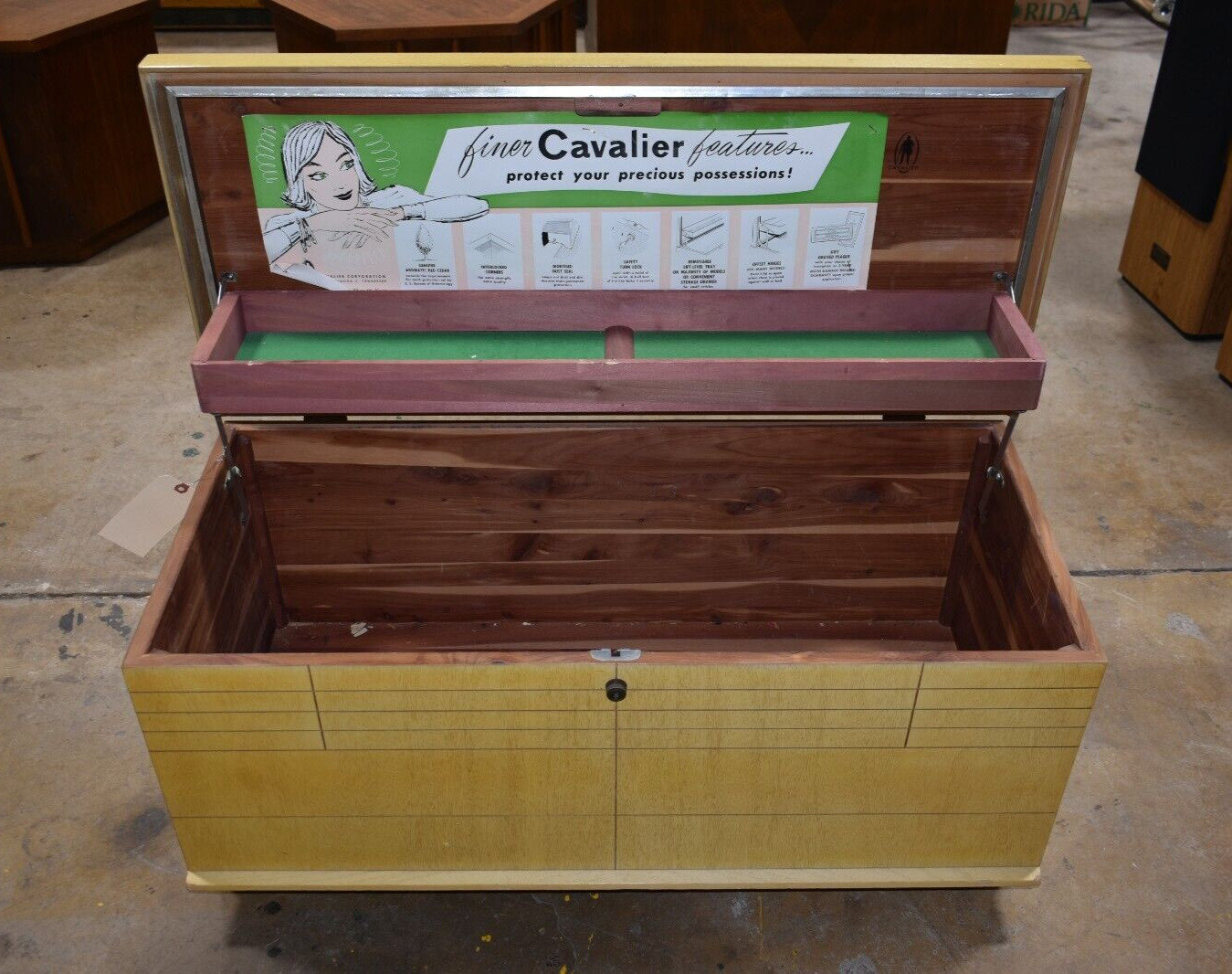 Cavalier cedar chest with cheap drawer
