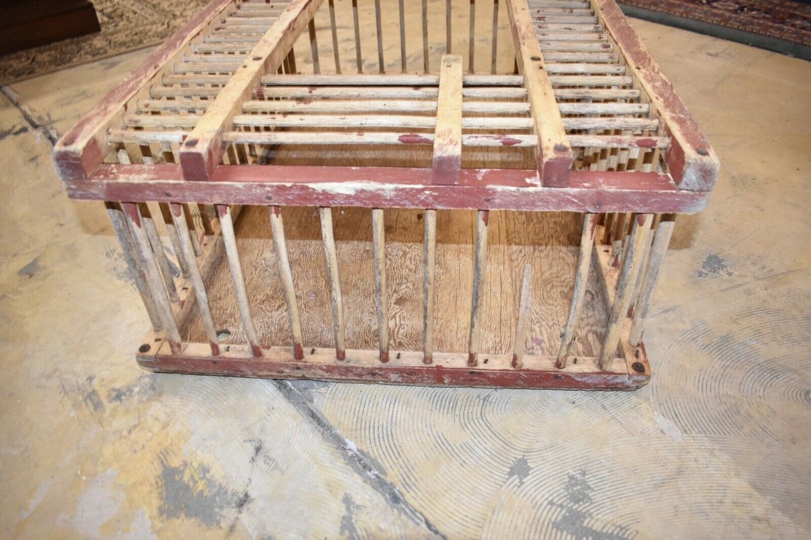 Vintage Primitive Wood Chicken Crate Coffee Table Etsy