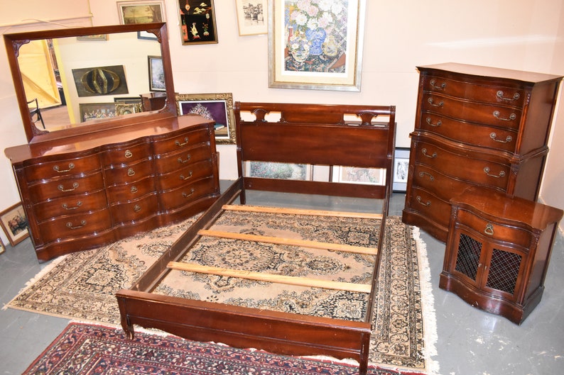 antique mahogany bedroom suite vintage furniture | etsy