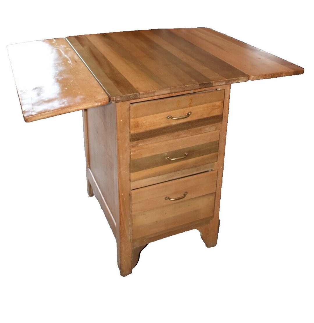 Antique Drop-leaf Butcher Block Kitchenette Table - Etsy