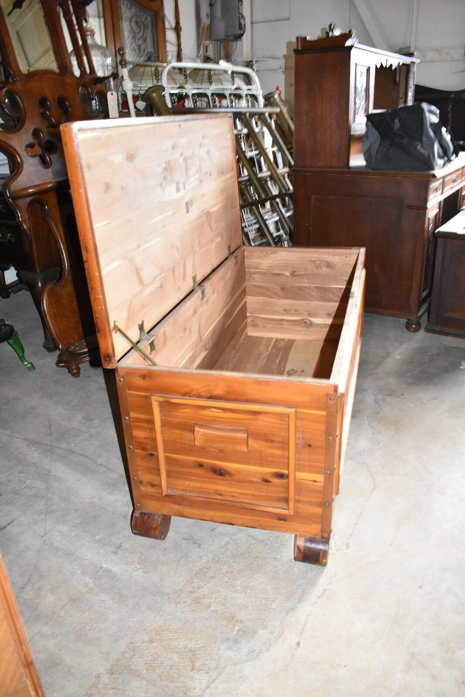 Antique Solid Red Cedar Chest with Copper Straps Bally MFG Etsy