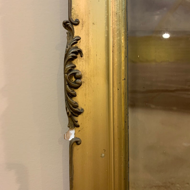 Vintage Gold Frame Wall Art Sepia Glass Photograph of Etsy