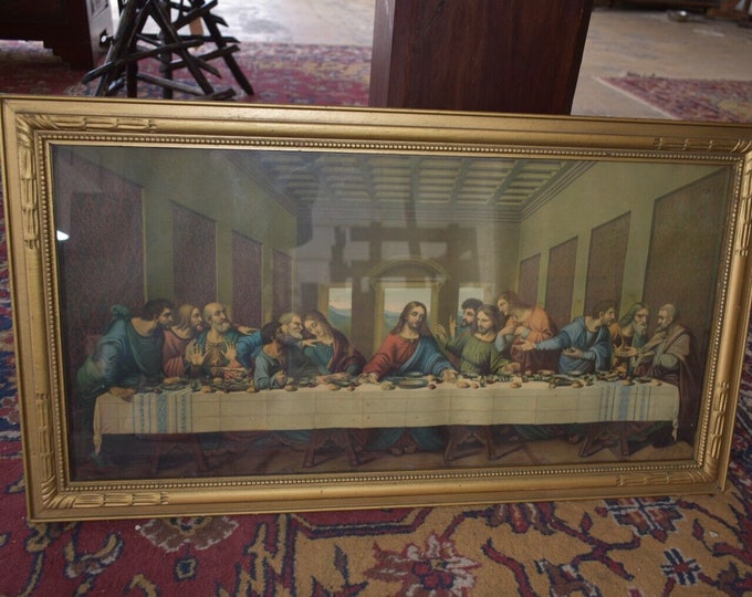 Vintage Religious Print, the Last Supper Framed Art Deco Wall Art Etsy