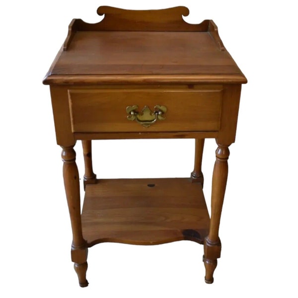 Vintage Pine End Side Table, Bedroom Nightstand