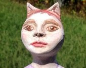 Miss Fox Gets A Midnight Snack Art Doll Clay Sculpture Purple Bunny Slippers Chicken