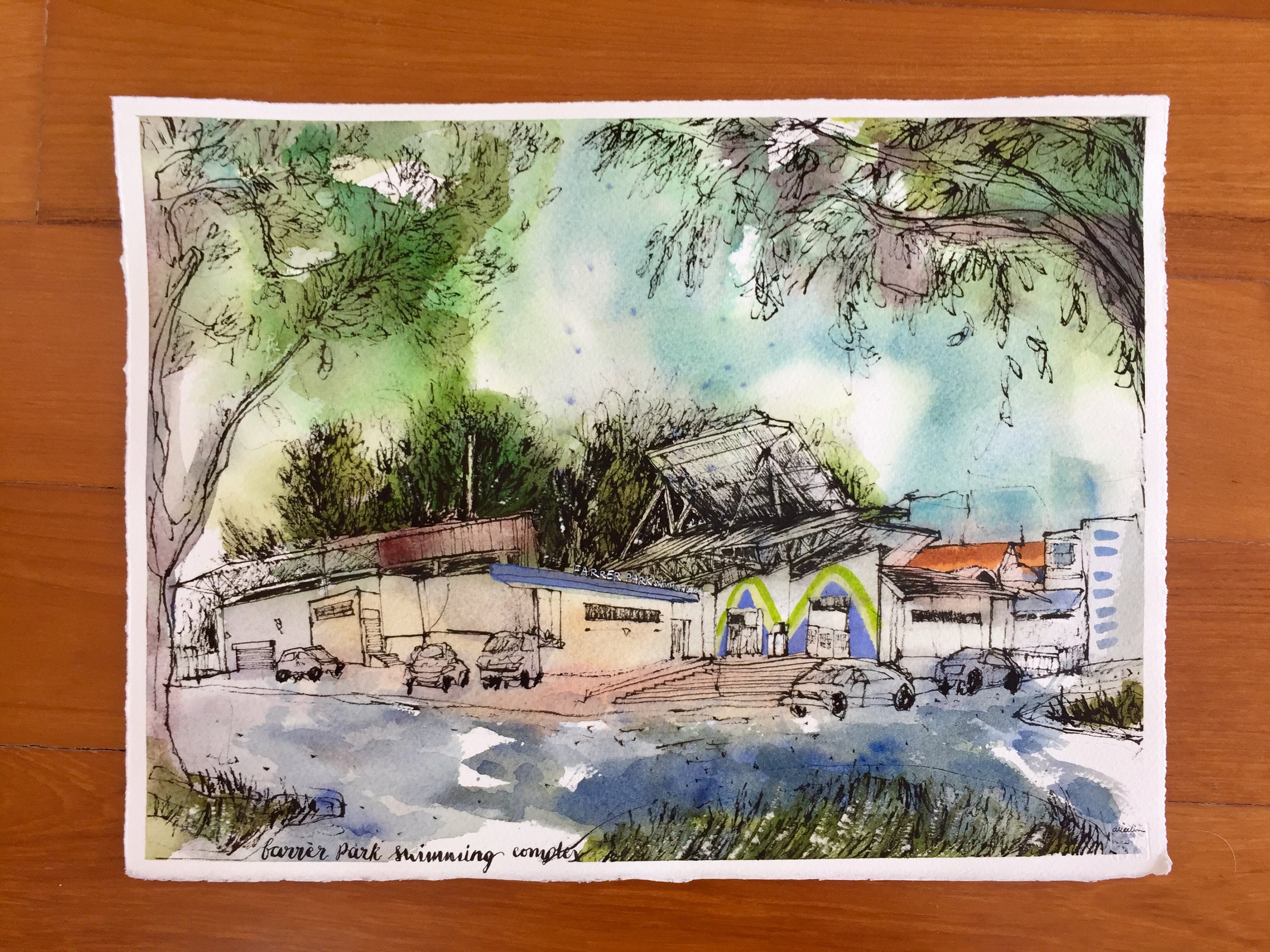 Farrer Park Swimming Complex. Urban Sketch. Singapore | Etsy