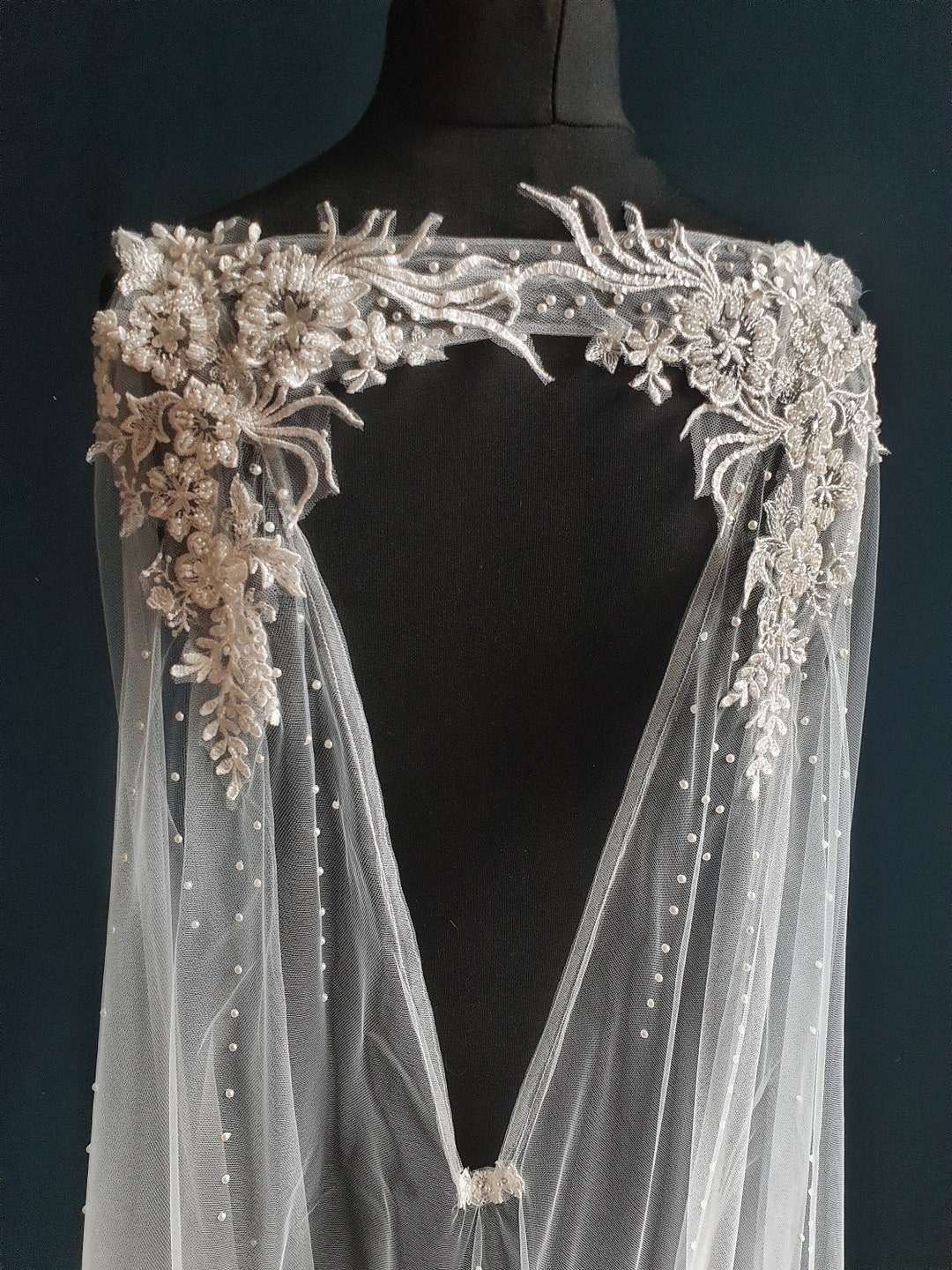 Pearlfull Handembellished Couture Bridal Cape - Etsy