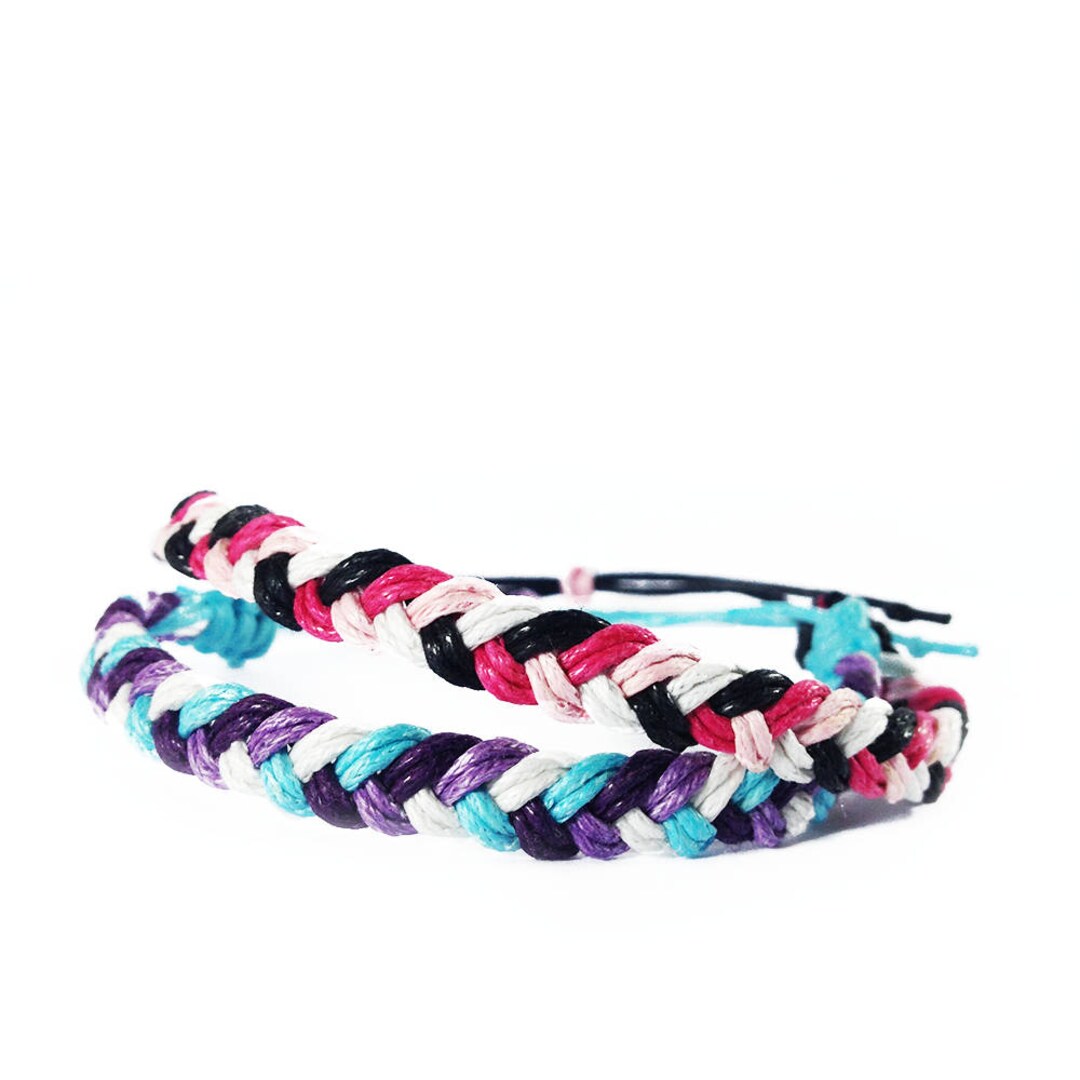 Flat Macrame Wax Cord Bracelet 