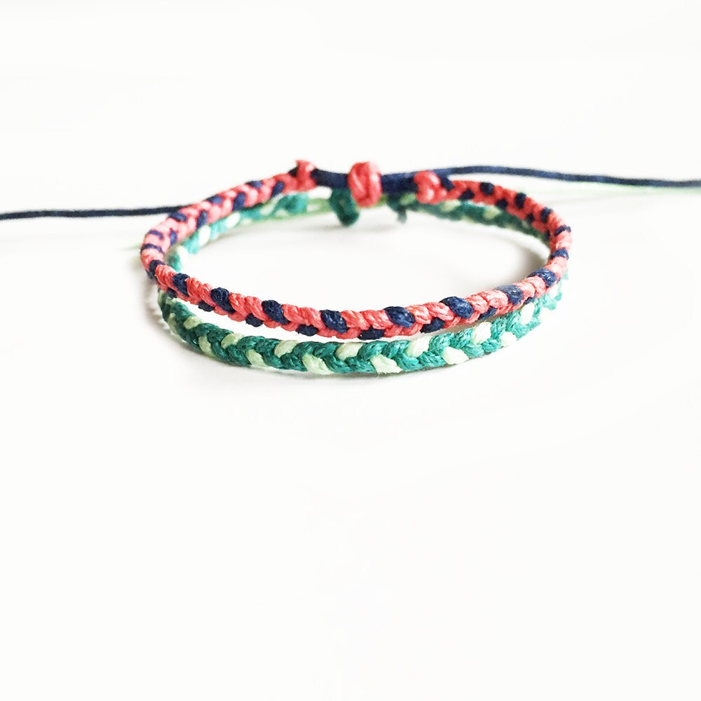 Friendship Bracelet Wax Cord Bracelet Braided Bracelet Etsy