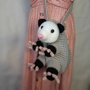 PDF PATTERN: Crochet Opossum Bag Pattern, digital download only, cute, purse, cross-body,