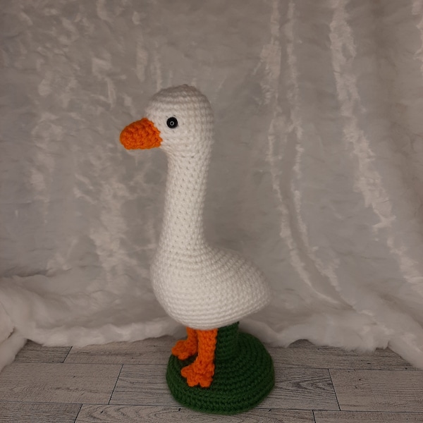 PATTERN ONLY! Crochet Desk Goose PDF pattern, bonus: Rain Hat and Poncho pattern, dress and bonnet pattern, yard porch goose, Mother's Day