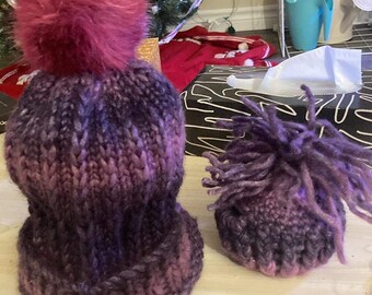 Hat and scarf set for pets, adults or children.