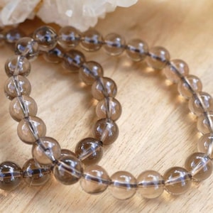 Smokey quartz, beaded bracelet, mala bracelet, grounding, earth energy
