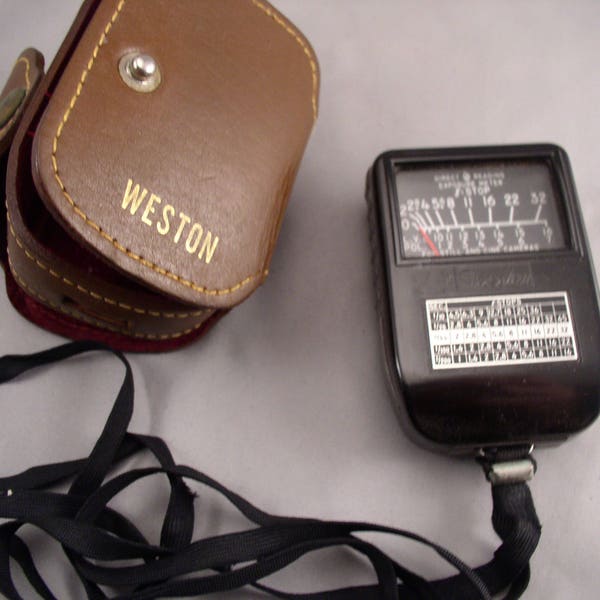 Vintage WESTON Exposure Light Meter in Leather Case - Vintage Camera