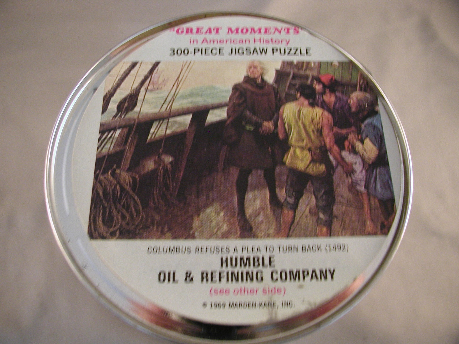 Vintage 1960s HUMBLE Oil Unopened Oil Can Jigsaw Puzzle Christoher