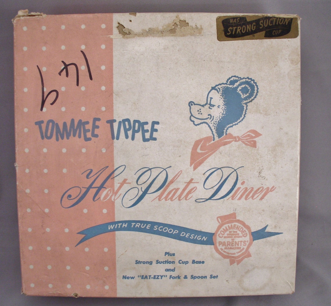 Vintage 1950s Tommee Tippee Hot Plate Diner Childs Plate Set Etsy
