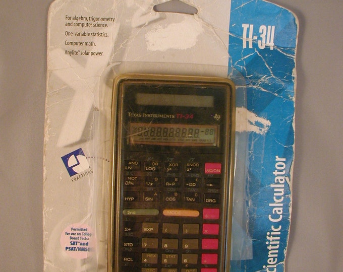 Vintage Texas Instruments TI34 Scientific Calculator Etsy