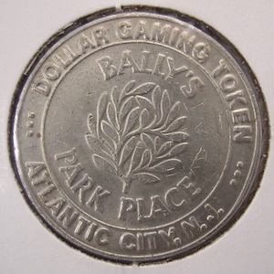 1981 BALLY&#39;s Park Place Atlantic City Casino - One Dollar Gaming Token - Vintage Coin