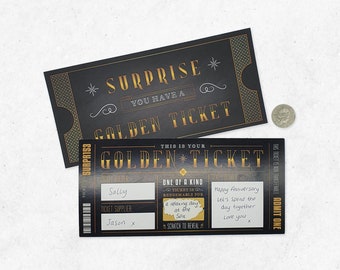 Scratch Reveal Golden Ticket - DIY Überraschungskarte