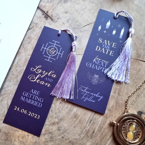 Wizard Bookmark Save the Date | Wedding Announcement | Invitation | Magical | Mystical | Literary | Library | Book | Bookmark | SAMPLE ONLY
