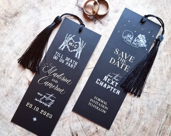 Till Death Do Us Part Save the Date Bookmark | Wedding Announcement | Invitation | Literary | Library | Book | Bookmark | SAMPLE ONLY