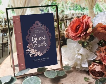 Guest Book Wedding Print | Poster | Sign | Fairytale | Literary | Library | Book | Personalised | Custom Design | Custom Colours