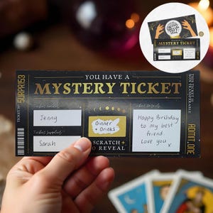 Ticket mystère à gratter - Carte cadeau surprise à faire soi-même - Cadeau révélation surprise