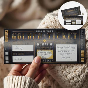 Scratch Reveal Golden Ticket - DIY Überraschungs Geschenkkarte