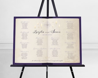Wizard Library Book Seating Plan | Literary | Magical | Mystical | Gothic Table Plan | Custom Design | Custom Colours