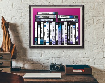 Custom VHS Poster, Retro Movie Poster, Favourite Movie Print, Movie Lover Gift, Vintage, Movie Wall Art, Personalised Movie Print