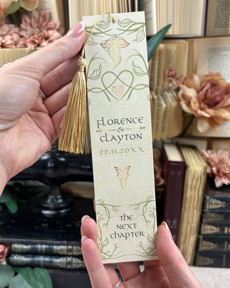 SAMPLE Elven Bookish Wedding Invitation Set | Middle-Earth | Fantasy Book Inspired Invite Suite | Luxury Literary Wedding Stationery 画像 6