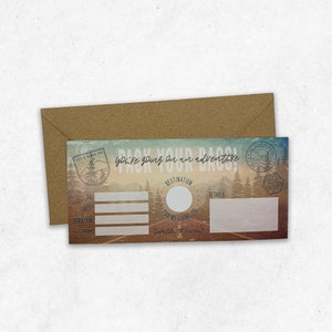 Scratch Reveal Adventure / Holiday / Road Trip Ticket DIY Surprise Gift Card Surprise Trip image 3