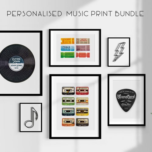 Custom Music Gallery Wall Print Bundle Personalised Prints Etsy UK