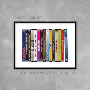 Personalised Landscape DVD Stack Print / Poster - Add your favourite movies - Movie / Film Buff Art - Custom Printed Wall Art Illustration