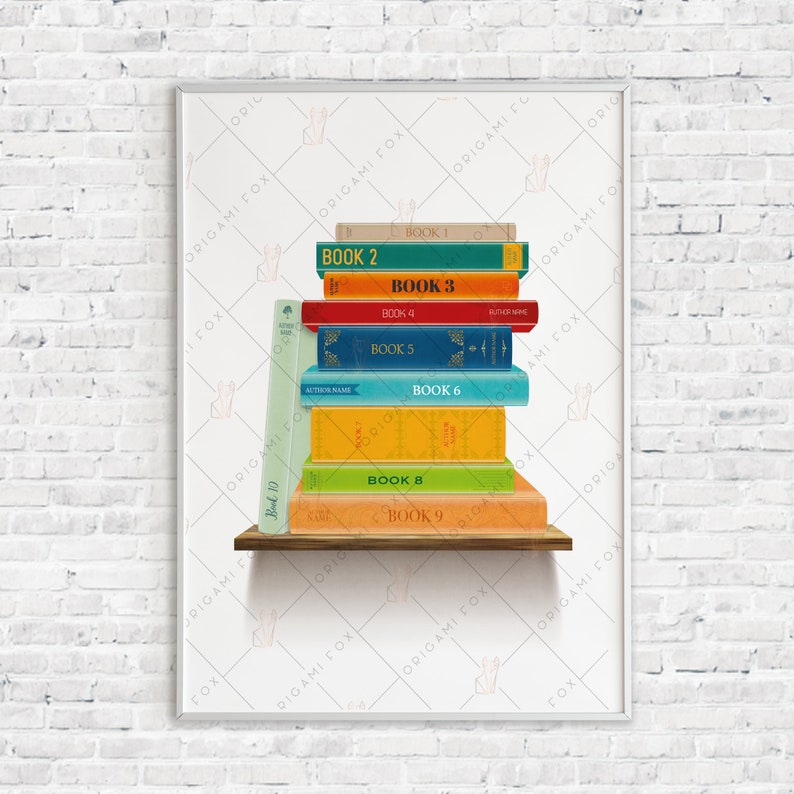 Personalised Bookshelf Print / Poster Add Your Favourite Etsy UK