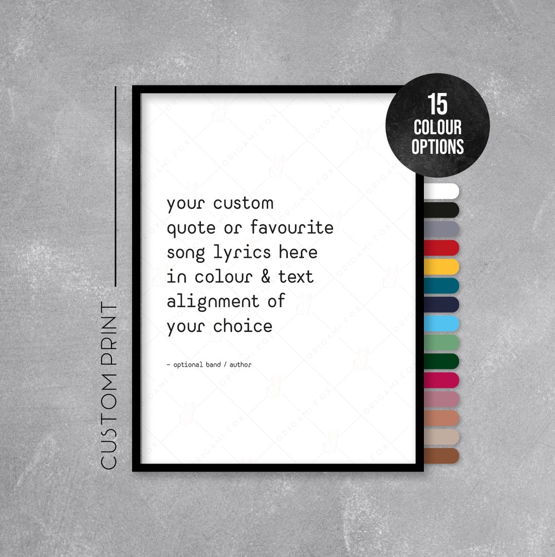 Personalised Favourite Lyrics Poster By Over & Over | notonthehighstreet.com