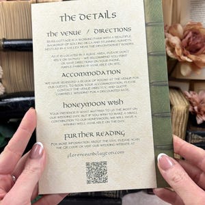 SAMPLE Elven Bookish Wedding Invitation Set | Middle-Earth | Fantasy Book Inspired Invite Suite | Luxury Literary Wedding Stationery 画像 8
