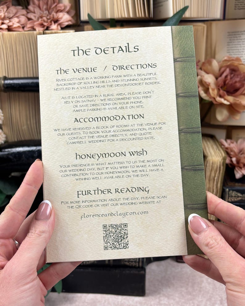 SAMPLE Elven Bookish Wedding Invitation Set | Middle-Earth | Fantasy Book Inspired Invite Suite | Luxury Literary Wedding Stationery 画像 8