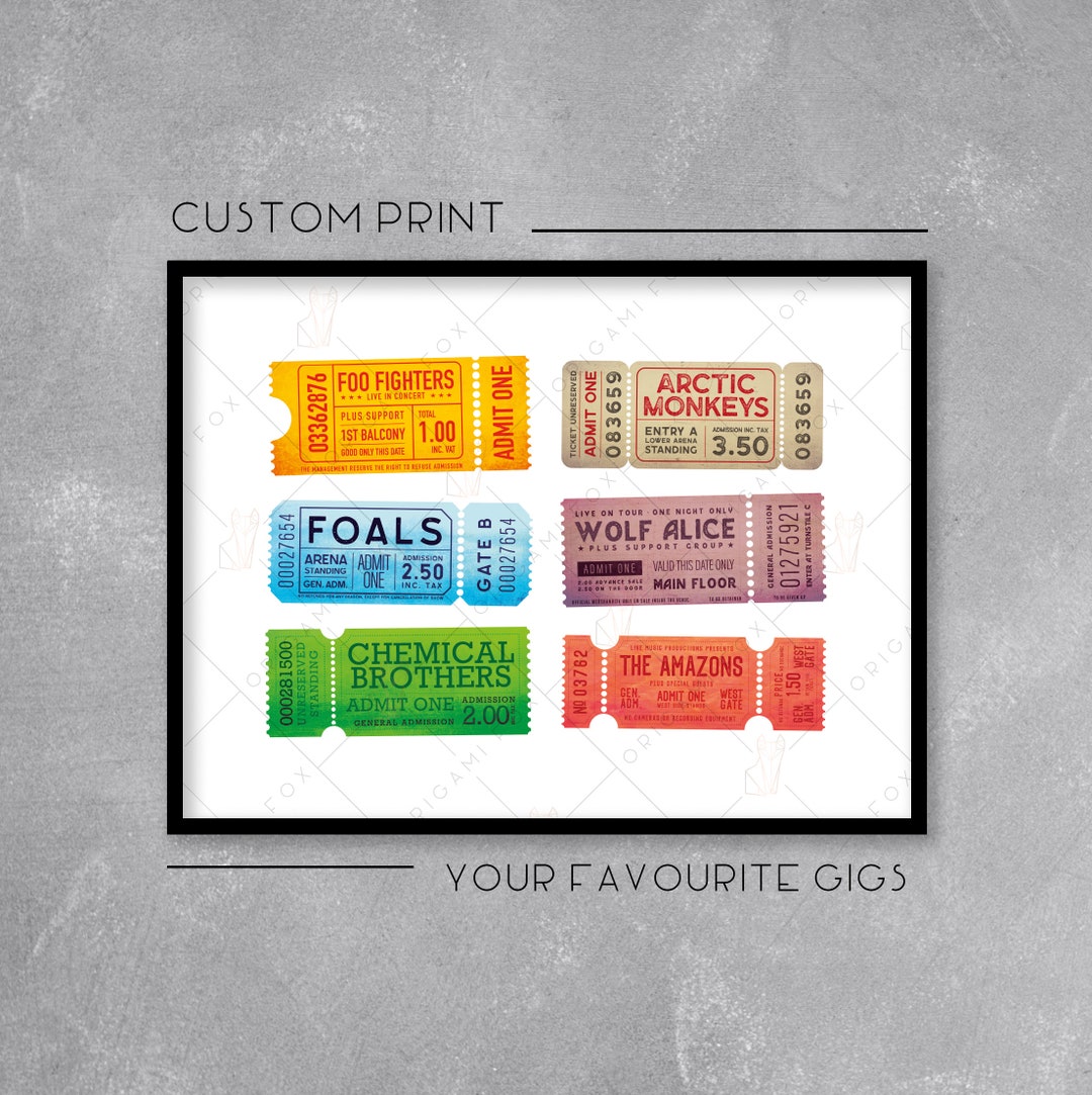 Personalised Ticket Stub Print / Landscape Poster - Add Your