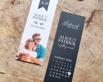 Calendar Photo Bookmark Save the Date | Wedding Announcement | Invitation | Literary | Literature | Book Lover | SAMPLE ONLY