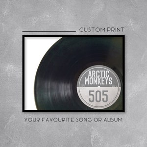 Personalised Vinyl Record Print / Poster - Add your favourite song / album - Retro Music Art - Wall Art Illustration