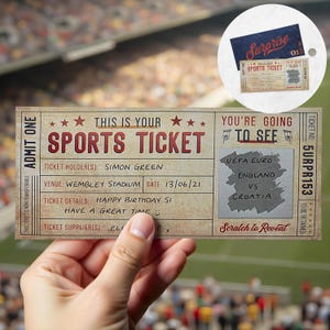 Billet de sport à gratter - Carte cadeau surprise à faire soi-même