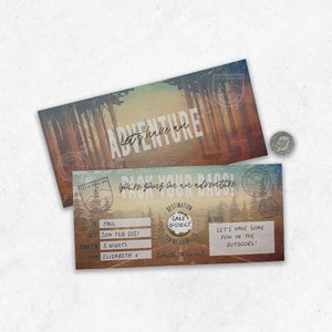 Scratch Reveal Adventure / Holiday / Road Trip Ticket DIY Surprise Gift Card Surprise Trip image 1