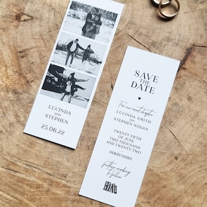 Photo Strip Bookmark Save the Date | Wedding Announcement | Invitation | Literary | Literature | Book Lover | SAMPLE ONLY