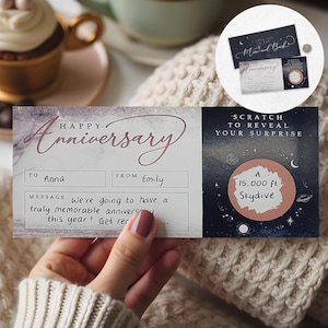 Anniversario di Scratch Reveal - Carta regalo a sorpresa fai da te - Ti amo fino alla luna e ritorno