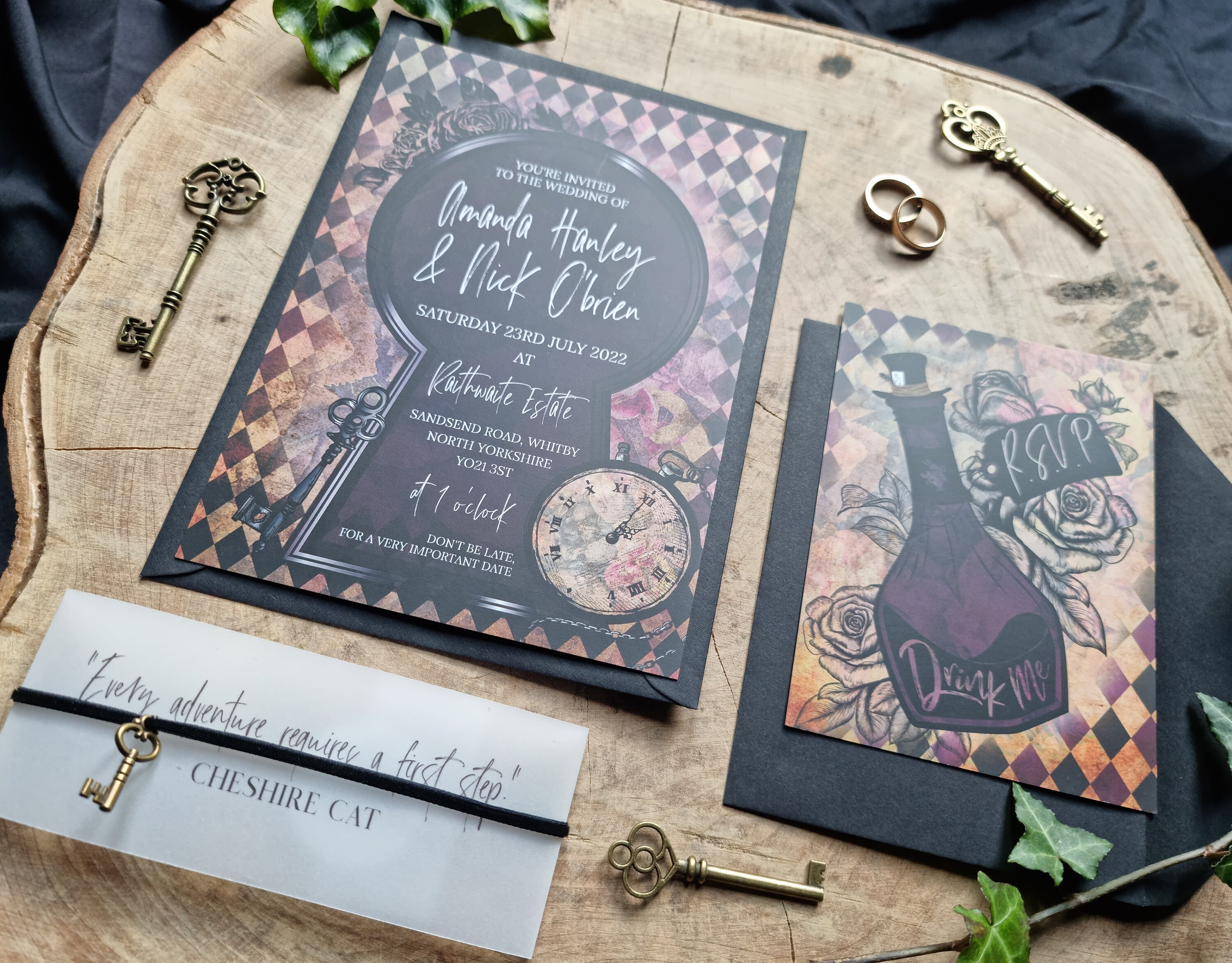 Alice in Wonderland Wedding Invitation Set Unique Etsy UK