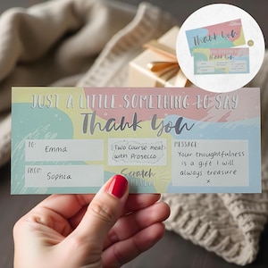 Boleto de regalo de agradecimiento Scratch Reveal: tarjeta de regalo sorpresa hecha a mano: regalo sorpresa revelador