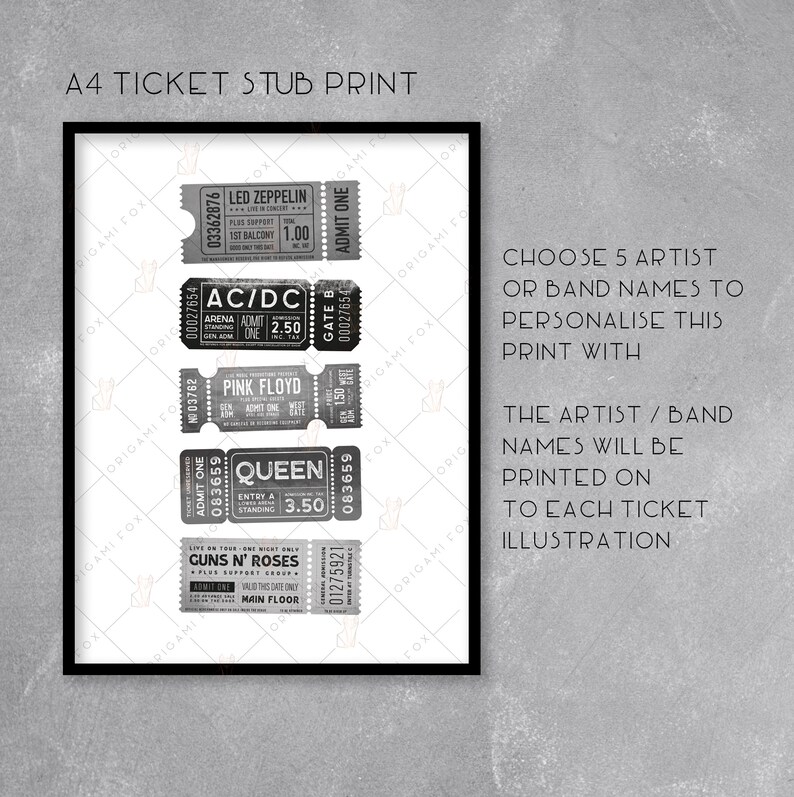 Custom Music Gallery Wall Print Bundle Personalised Prints Etsy UK